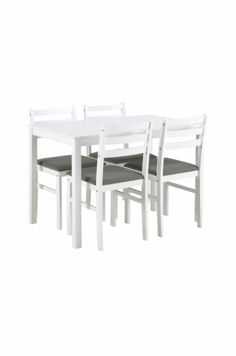 AC Design Furniture Alicante rektangulært spisebordssett med bord og 4 stoler, 110 x 70 x 74,5 cm
