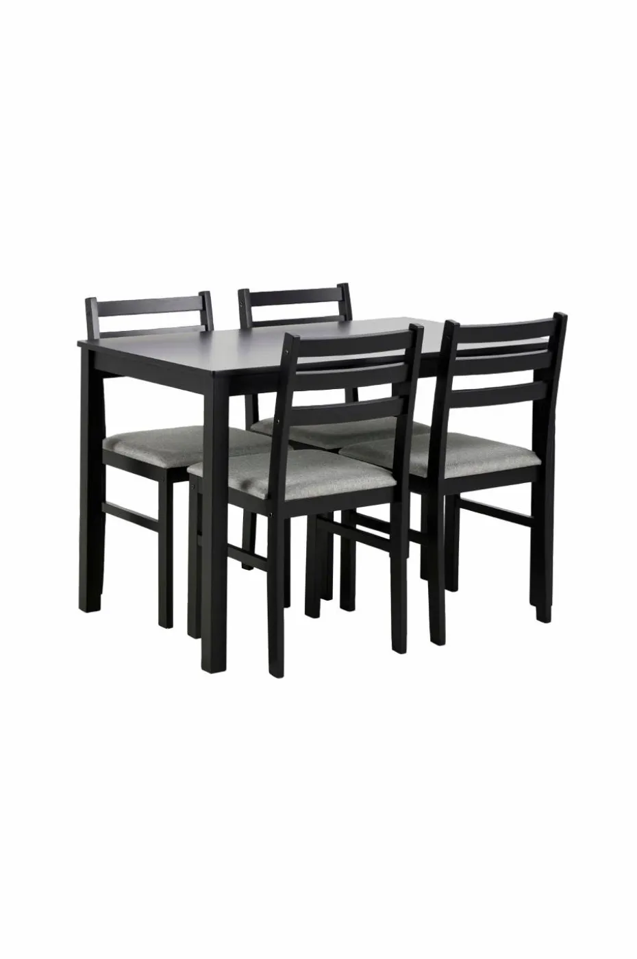 AC Design Furniture Alicante rektangulært spisebordssett med bord og 4 stoler, 110 x 70 x 74,5 cm