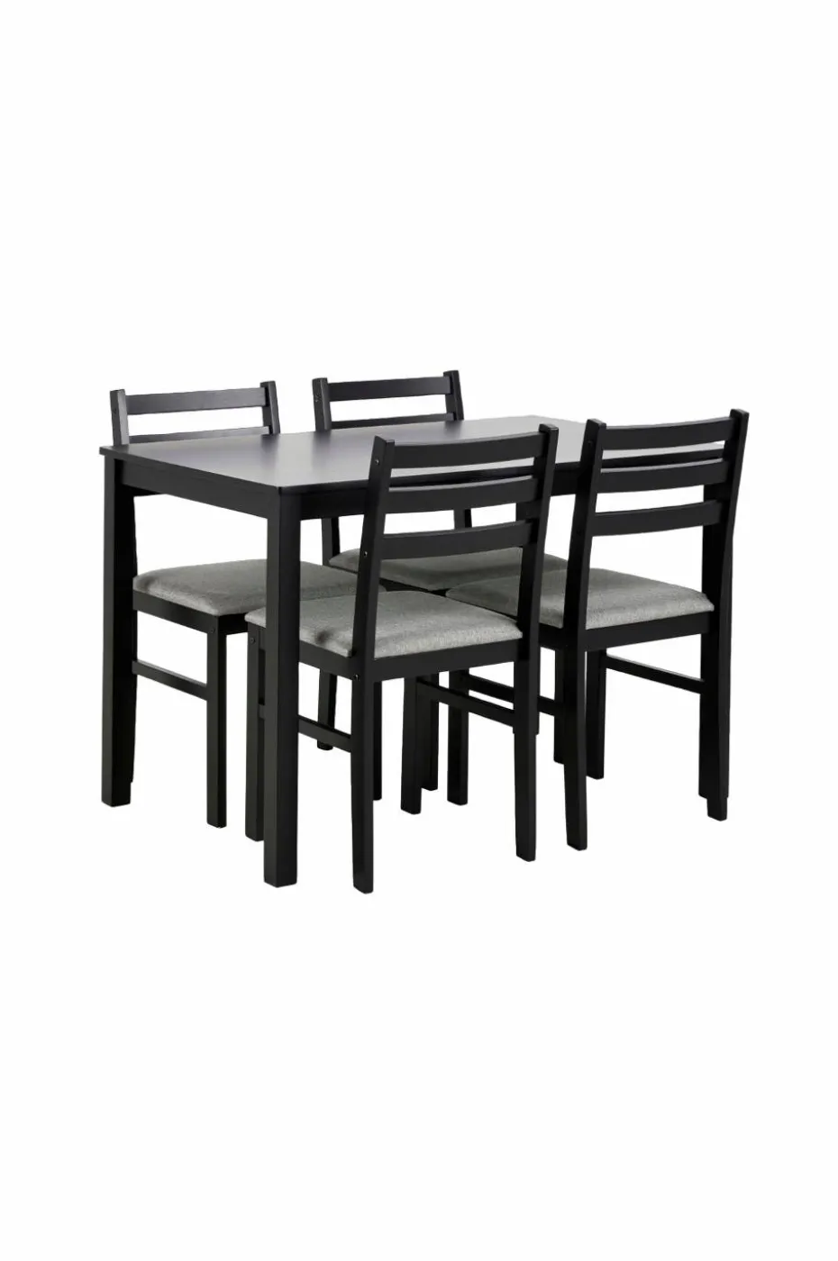 AC Design Furniture Alicante rektangulært spisebordssett med bord og 4 stoler, 110 x 70 x 74,5 cm