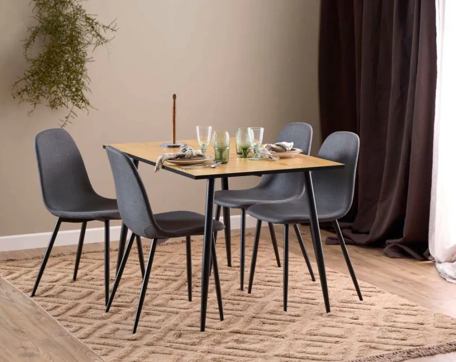 AC Design Furniture Wilma rektangulært spisebordssett 120x80x75 cm kombo 1