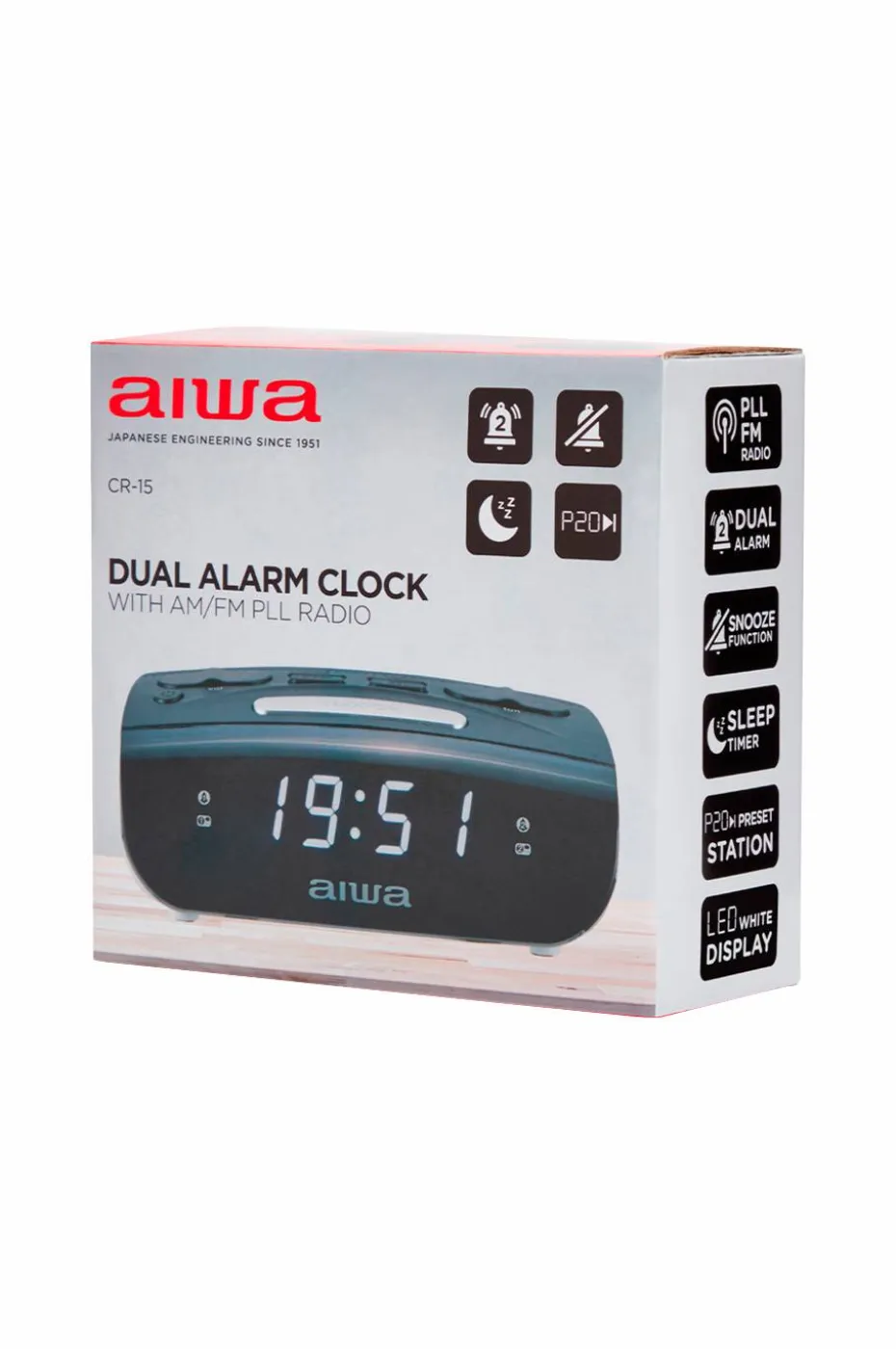 Aiwa Klokkeradio med dobbel alarm