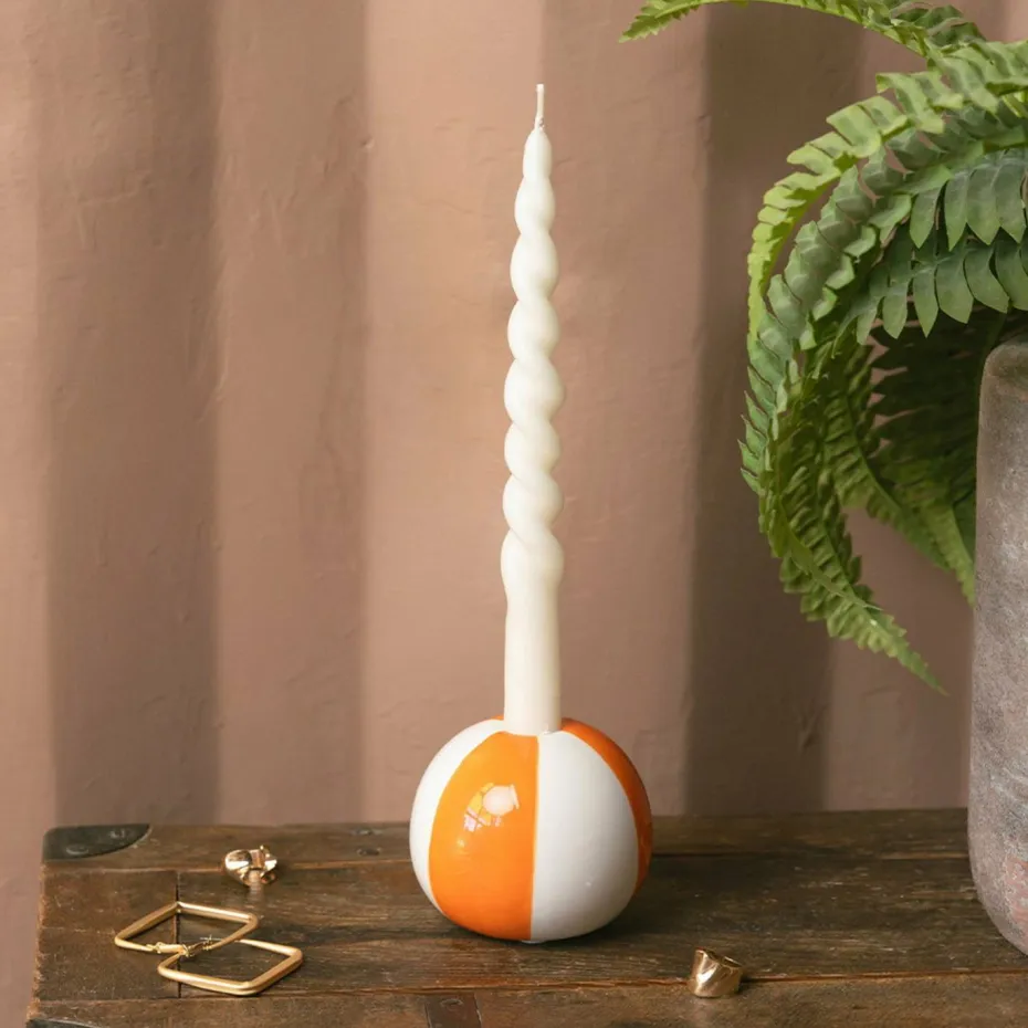 Balvi Keramisk lysestake Beachball, Gul