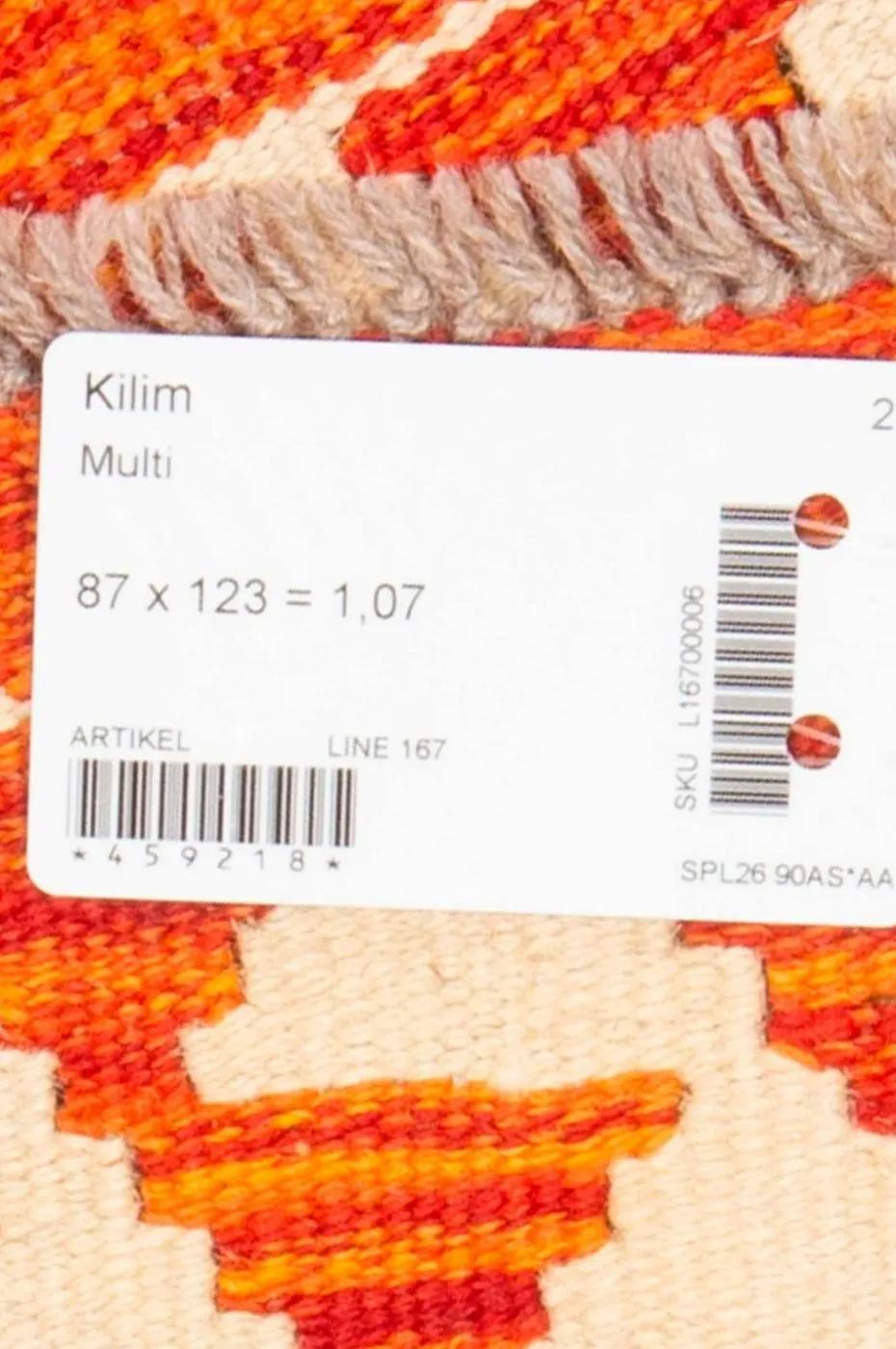 Bargi Ullteppe Kelim Multi 87x123 cm