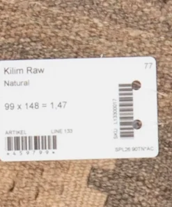 Bargi Woolcarpet Kelim Raw Natural 99x148 cm