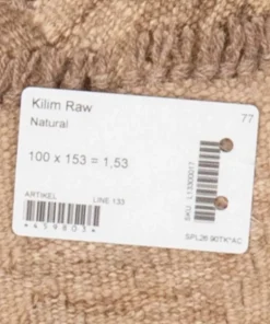 Bargi Woolcarpet Kilim Raw Natural 100x153 cm