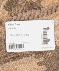 Bargi Woolcarpet Kilim Raw Natural 100x153 cm