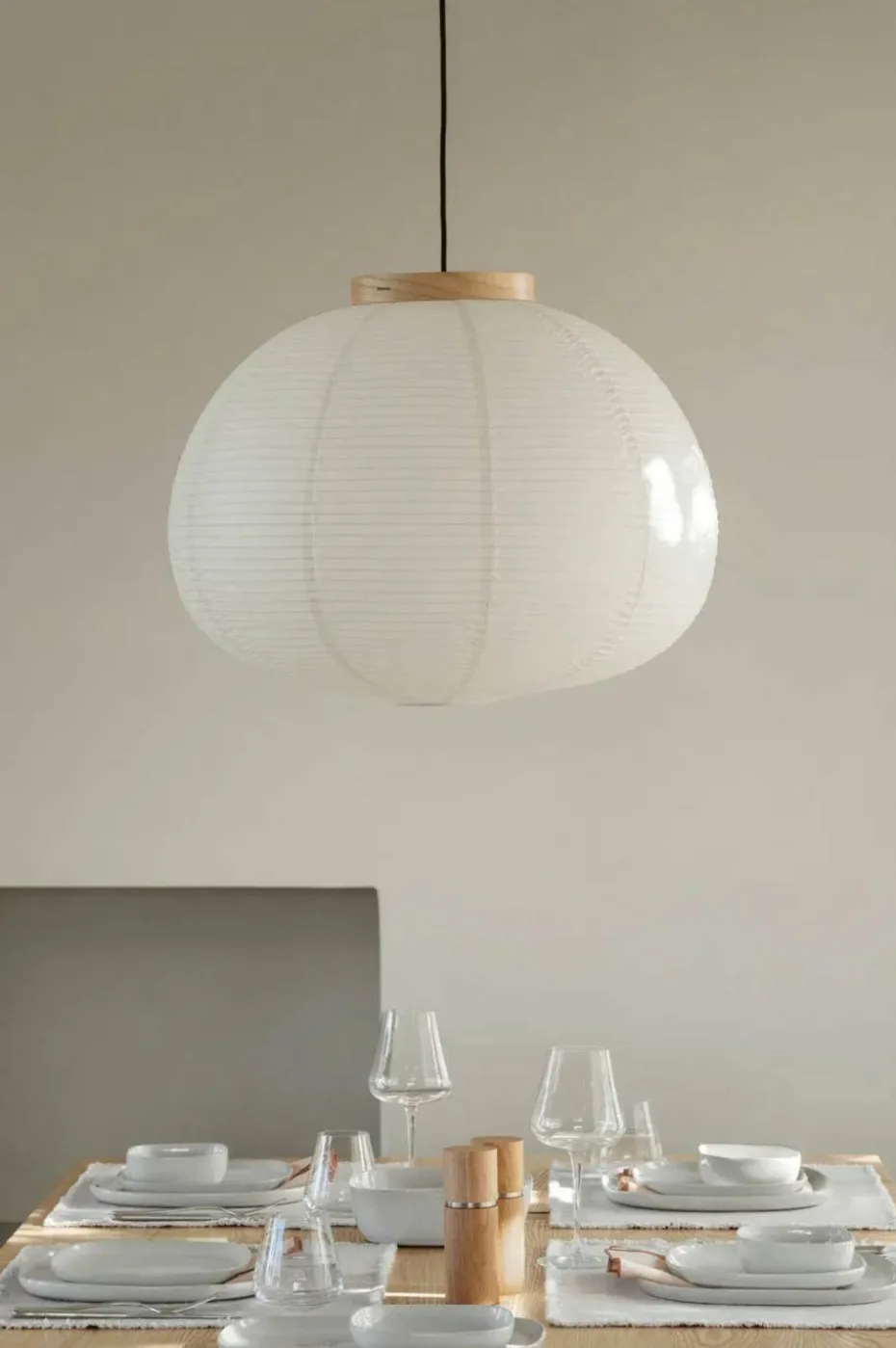 Blomus Pendel Lampe Kami Rice Paper H 48 cm Ø60 cm