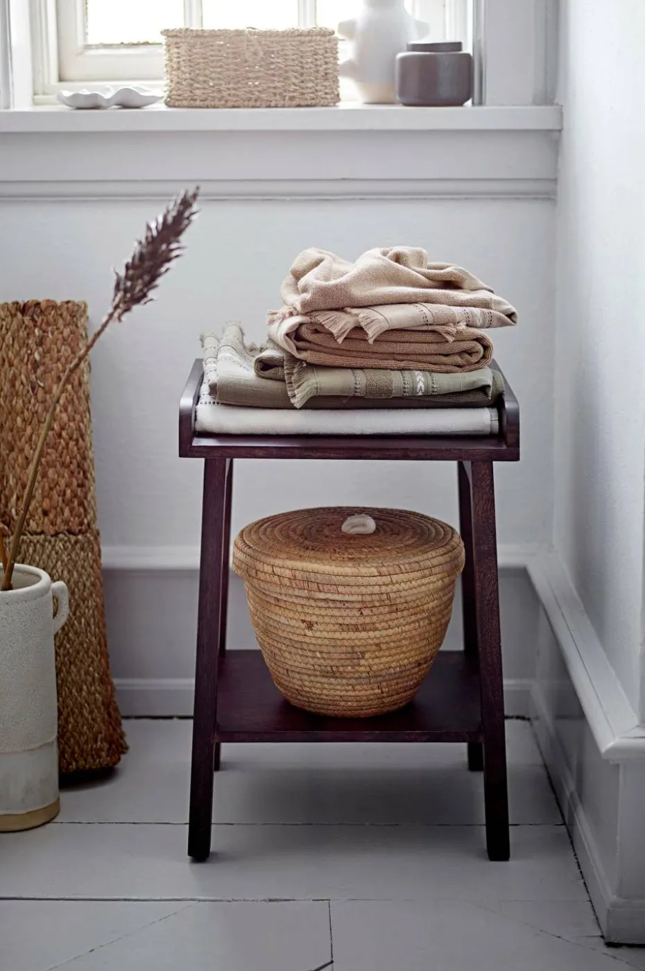Bloomingville Kurv med lokk Noi, sett med 2
