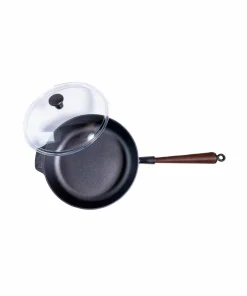 Carl Victor Traktørpanne i støpejern med glasslokk diameter 25 cm