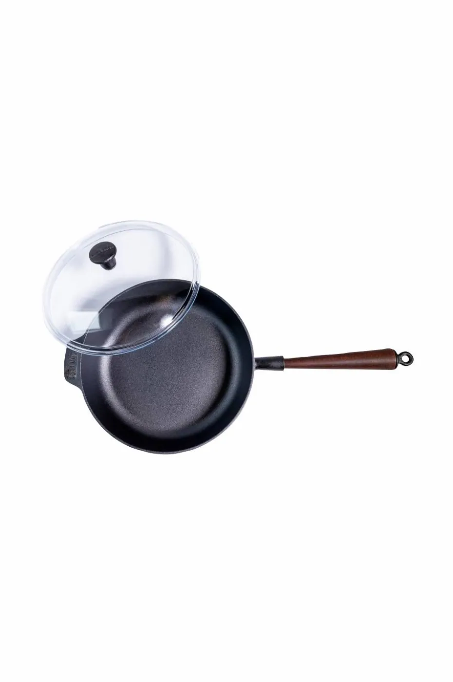 Carl Victor Traktørpanne i støpejern med glasslokk diameter 25 cm