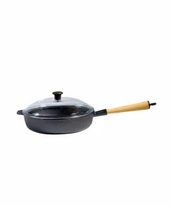 Carl Victor Traktørpanne i støpejern med glasslokk diameter 25 cm