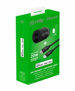 Celly Billader Mini USB-C PD 20W + USB-C til Lightning-kabel