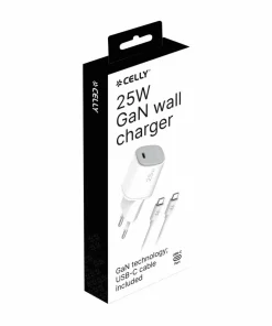 Celly Usb-lader Gan 1 x Usb-c PD 25w + USB-c-kabel