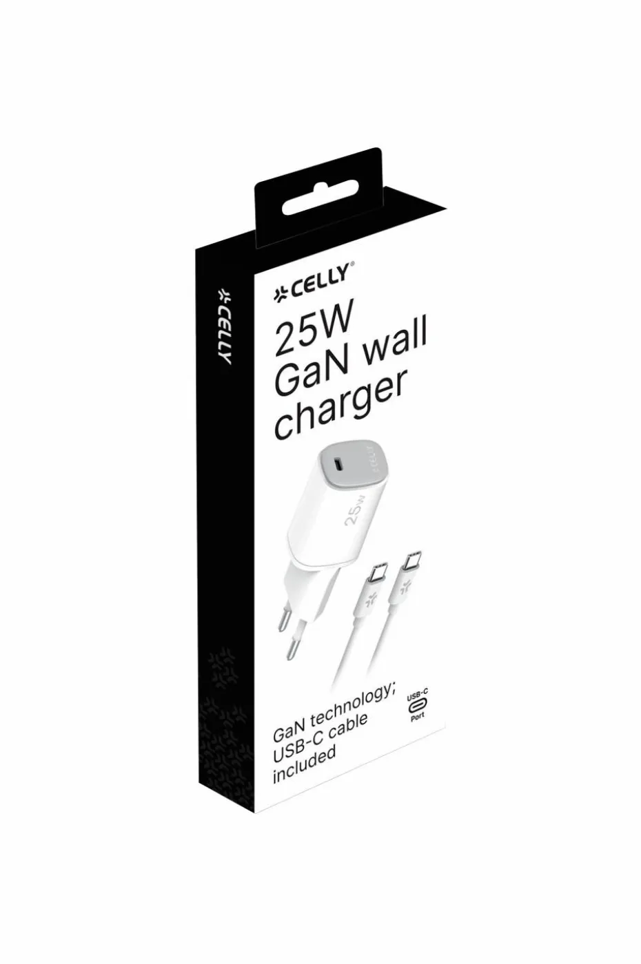 Celly Usb-lader Gan 1 x Usb-c PD 25w + USB-c-kabel