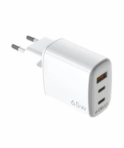 Celly Usb-lader Gan 1 x Usb-a + 2 x Usb-c PD 65w