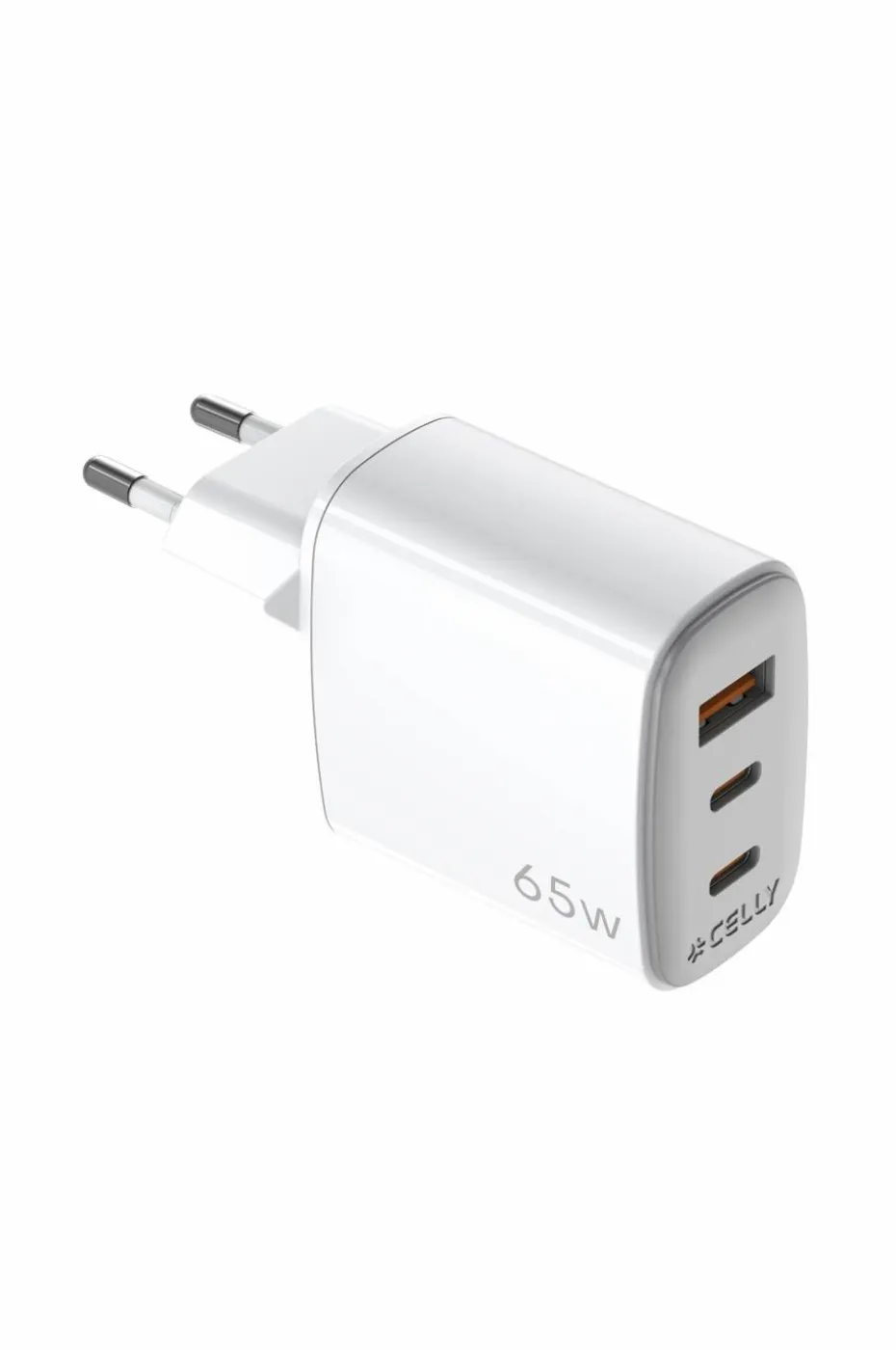 Celly Usb-lader Gan 1 x Usb-a + 2 x Usb-c PD 65w