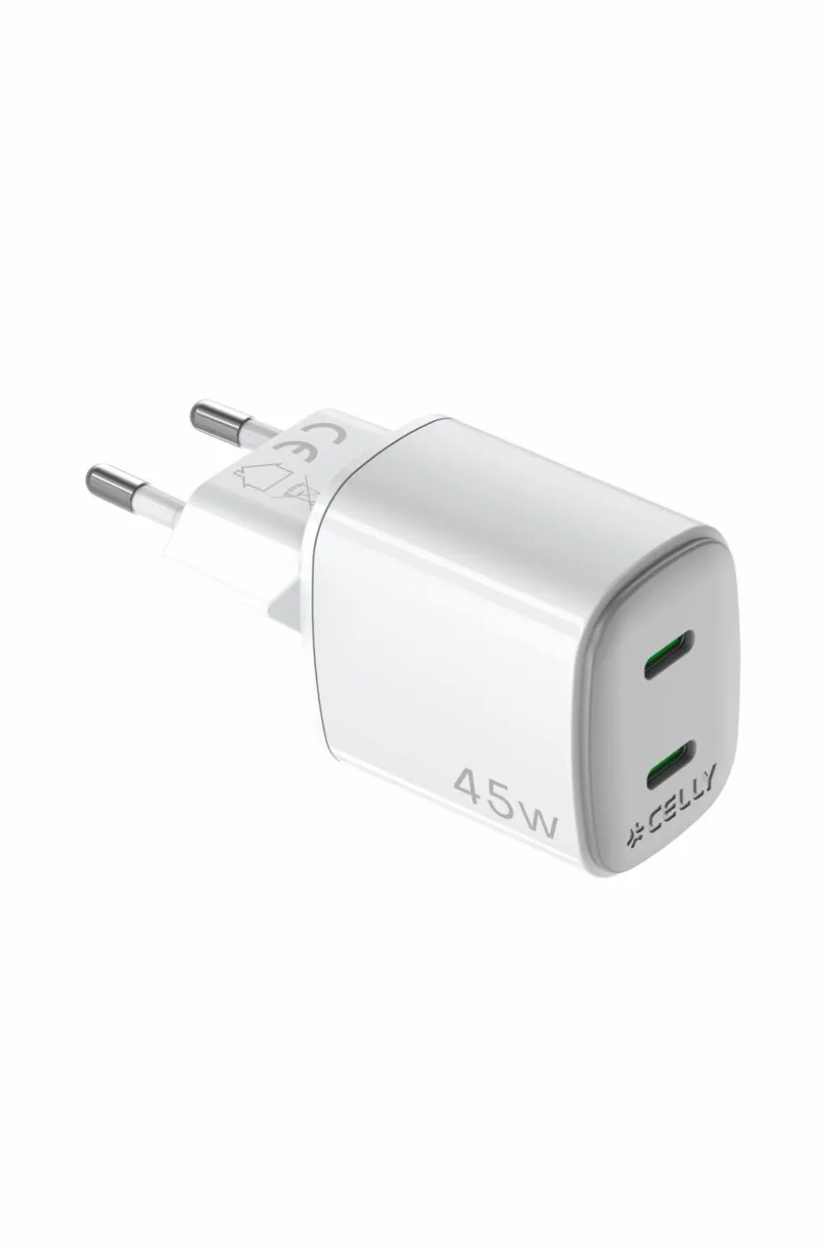 Celly Usb-lader Gan 2 x Usb-c PD 45w