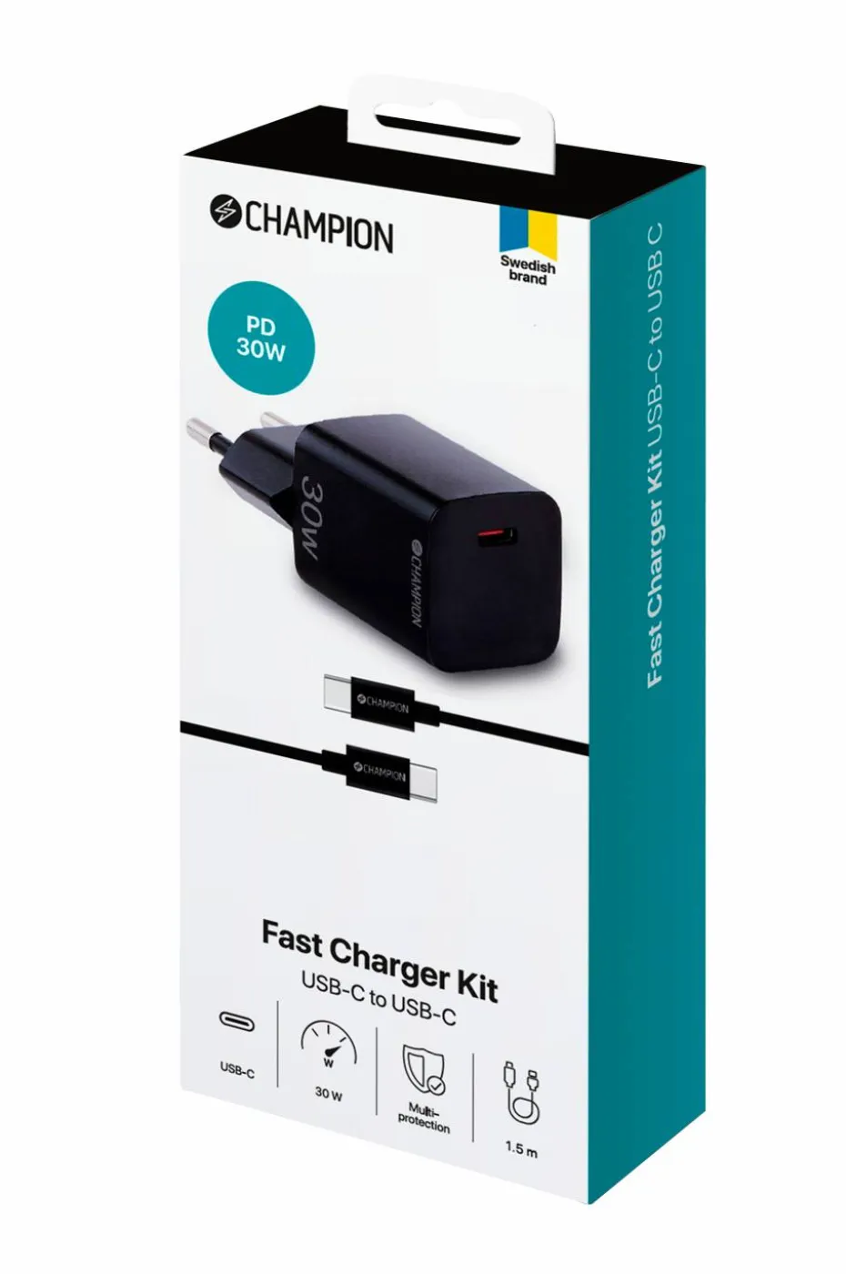 Champion Nordic Lader 30 W + USB-C-kabel