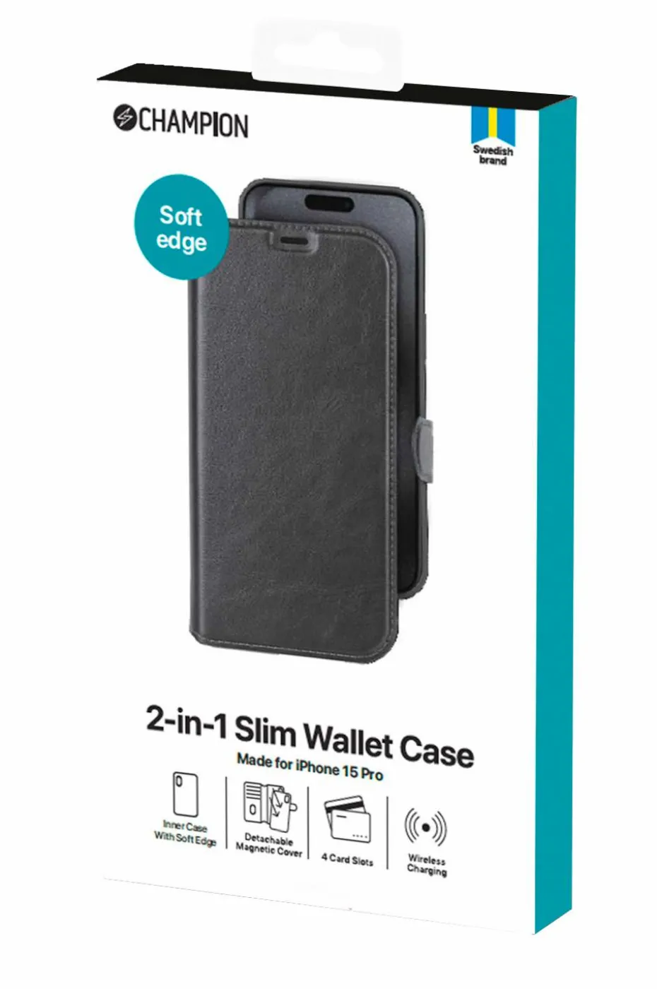 Champion Nordic Mobildeksel/lommebok 2-in-1 Slim Wallet iPhone 15 Pro