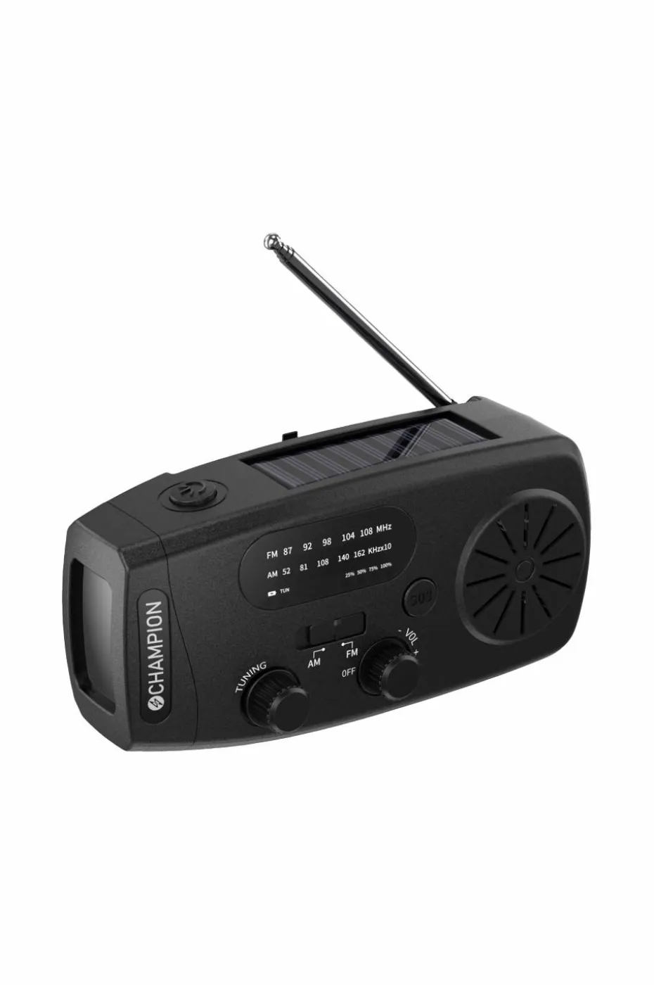 Champion Nordic Sveiveradio med lommelykt og solceller
