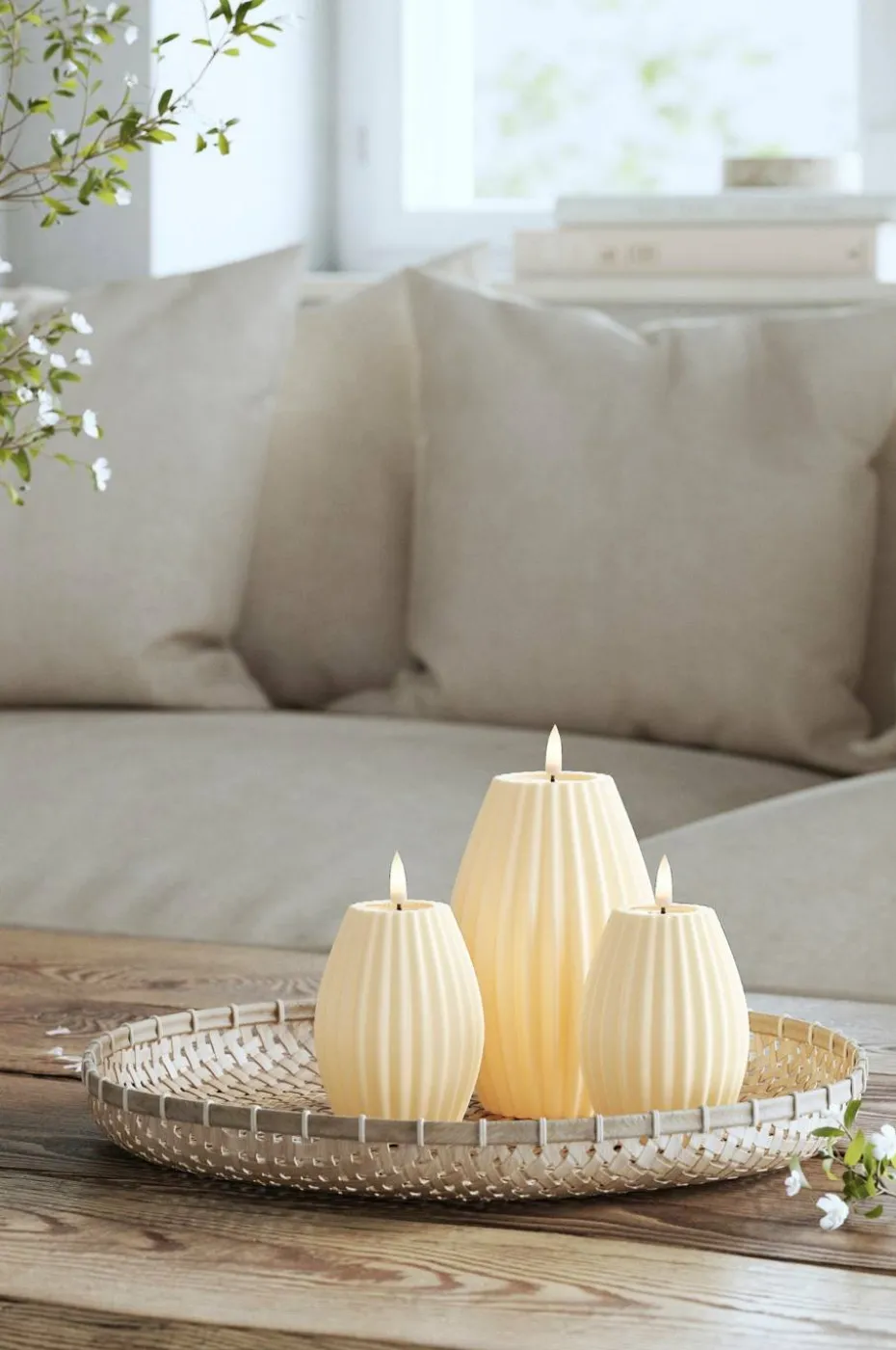 DeluxeHomeart LED Candle Stripe 7,5x10 cm