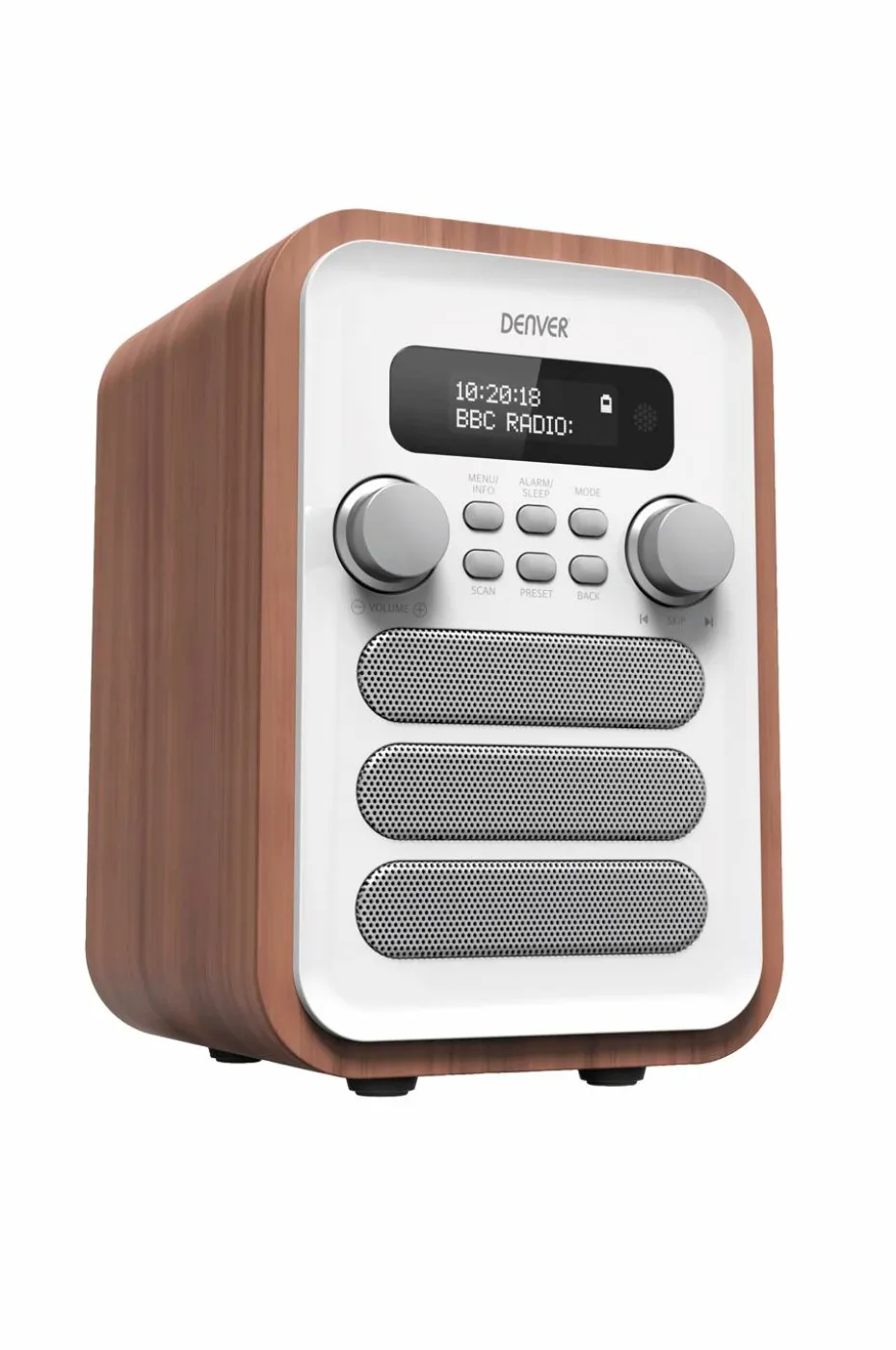 Denver FM/DAB+ Radio Bluetooth Tre/hvit