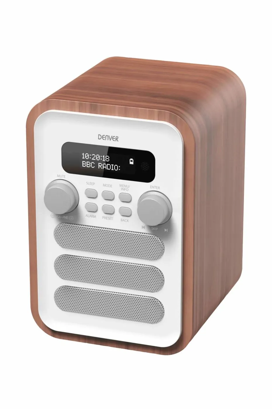 Denver FM/DAB+ Radio Bluetooth Tre/hvit