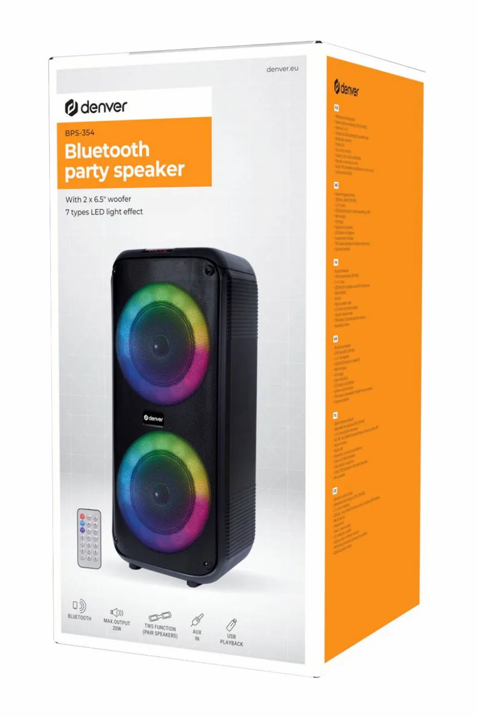 Denver Høytaler Bluetooth 2x6,5 woofers 20W BPS-354