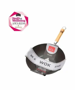 Dexam Wok School Of Wok Flat Base Pre-Seasoned 10.5