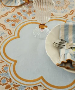 Ellos Home Bordmatte Elly Scallop i resirkulert halvlinne 2-pakning