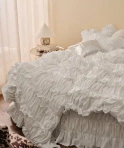 Ellos Home Dynetrekk Juliette Elastic Frill i vasket bomull 2 deler