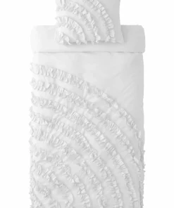 Ellos Home Dynetrekk Juliette Curve Frill i vasket bomull 2 deler