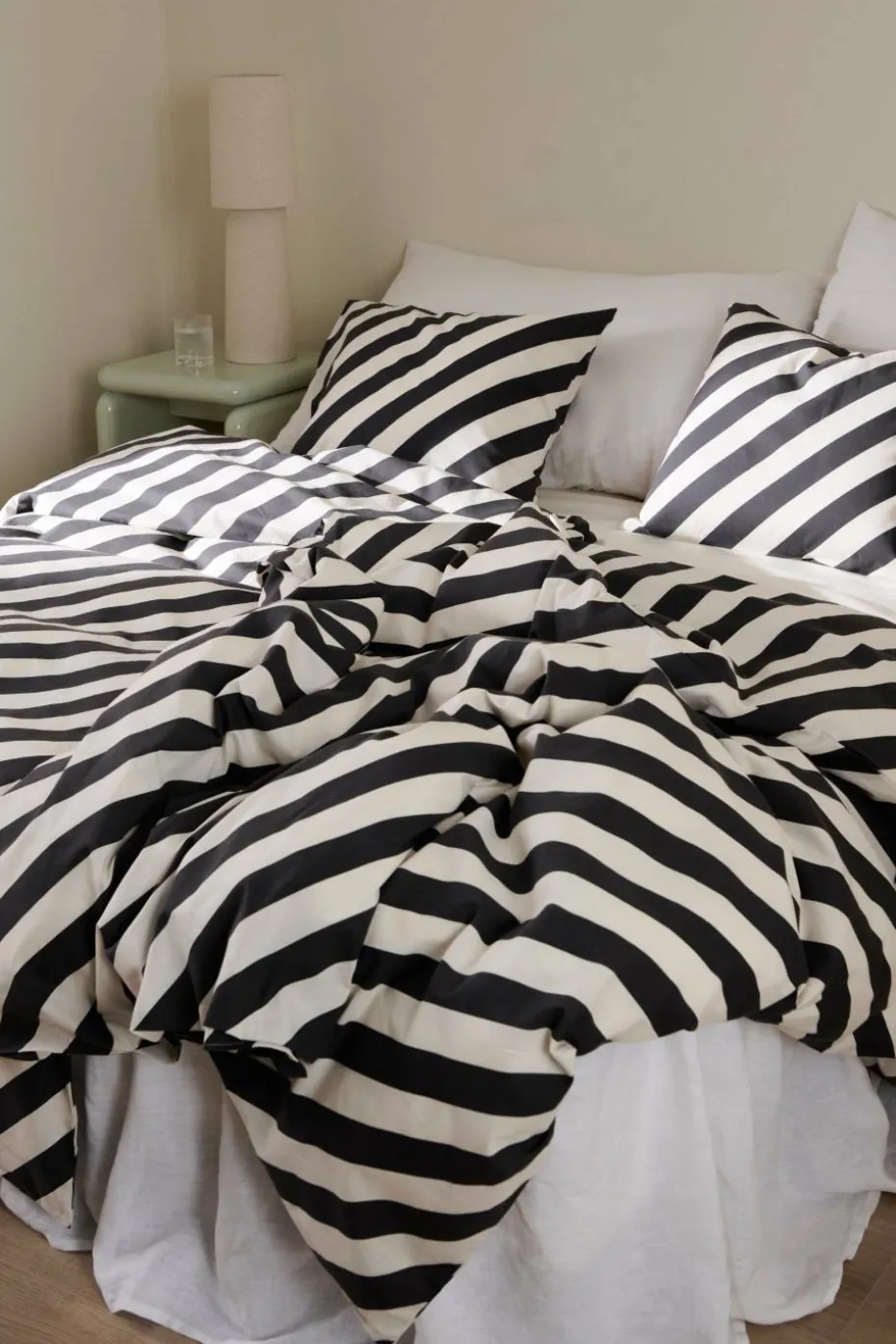 Ellos Home Dynetrekksett Diagonal Stripe i bomull 2 deler