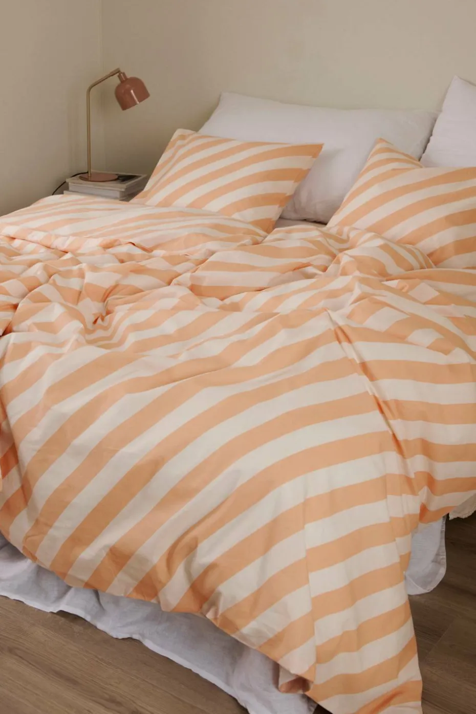 Ellos Home Dynetrekksett Diagonal Stripe i bomull 2 deler