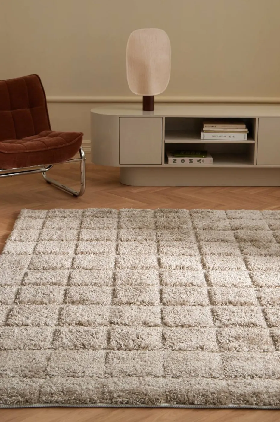 Ellos Home Flossteppe Alba Check Shaggycarpet