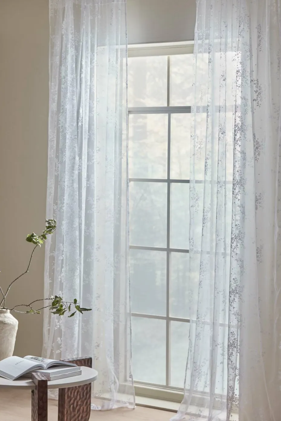 Ellos Home Gardin med løpegang Lise 2-pk