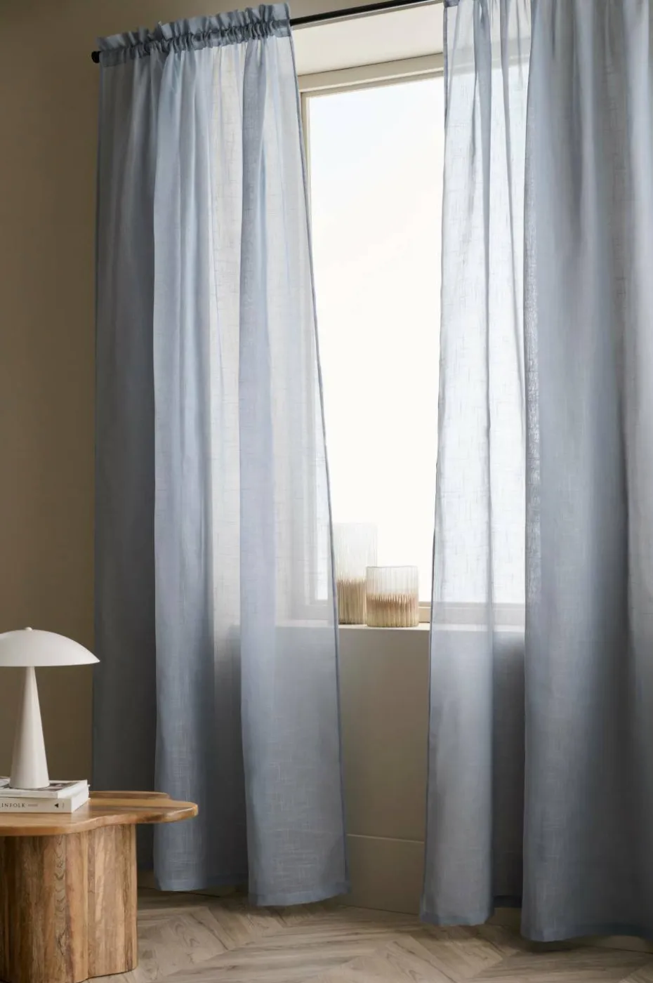 Ellos Home Gardin med løpegang Lara 2-pk