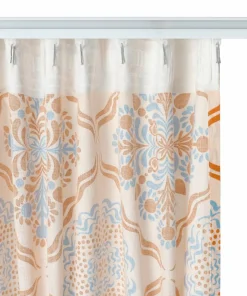 Ellos Home Gardin med multibånd Elly Tile i resirkulert halvlinne 2-pakning