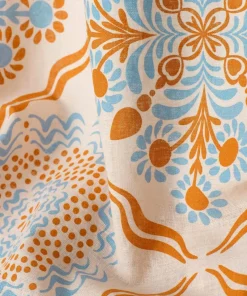 Ellos Home Gardin med multibånd Elly Tile i resirkulert halvlinne 2-pakning