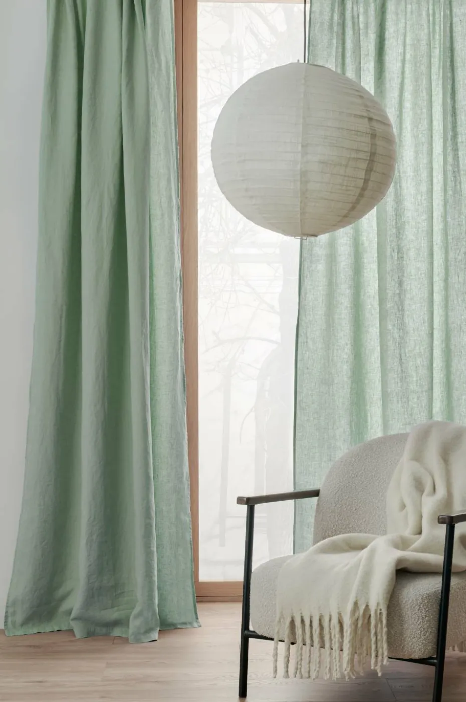 Ellos Home Gardin med multibånd Malva 2-pk i 100% lin