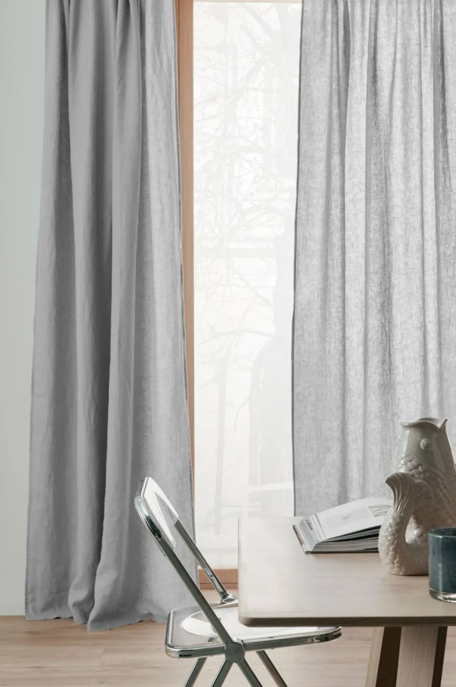 Ellos Home Gardin med multibånd Malva 2-pk i 100% lin