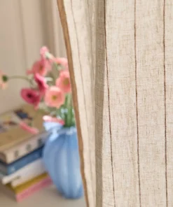 Ellos Home Gardin med multibånd Elly Thin Stripe i resirkulert halvlinne 2-pakning