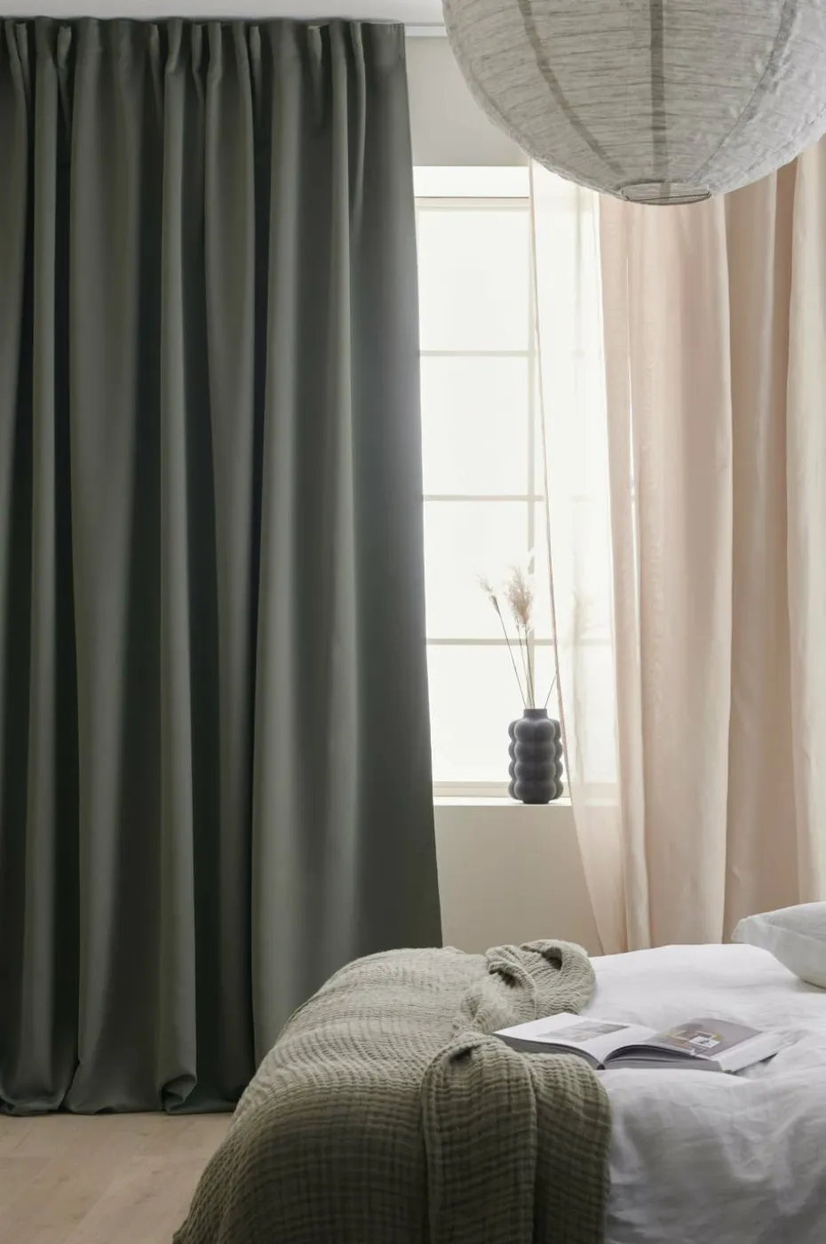 Ellos Home Gardin med multibånd Sandy Wide, mørkleggende, 1 stk