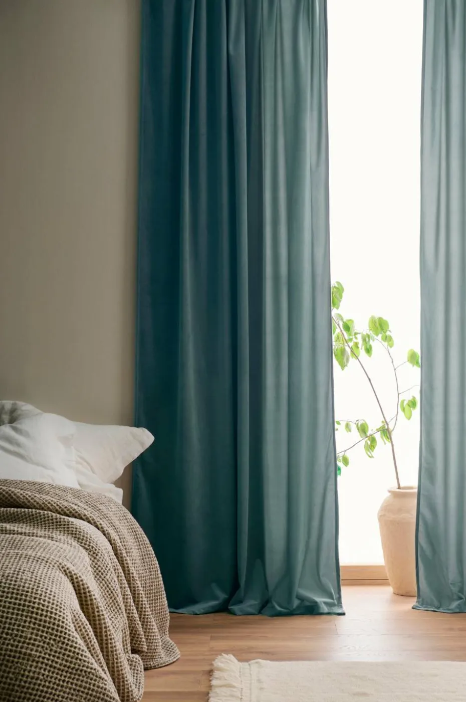 Ellos Home Gardin med multibånd Nora i fløyel 2-pk