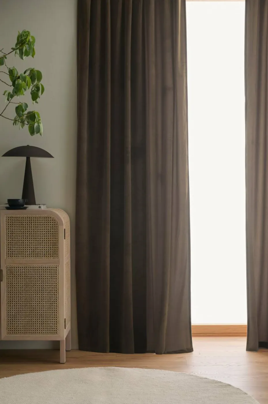 Ellos Home Gardin med multibånd Nora i fløyel 2-pk