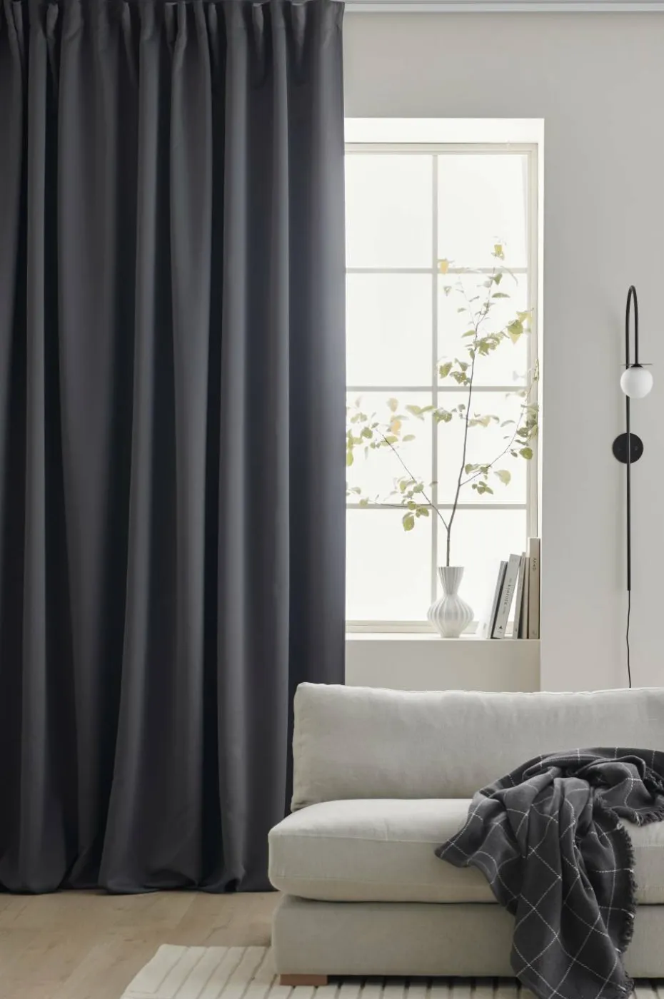 Ellos Home Gardin med multibånd Sandy Wide, mørkleggende, 1 stk