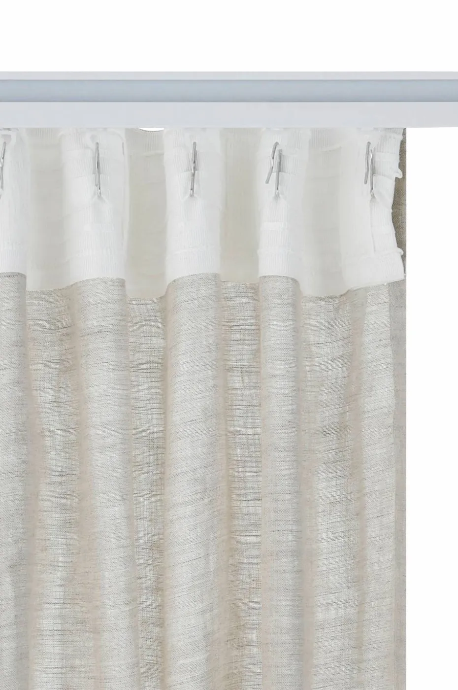 Ellos Home Gardin med multibånd Malva Wide ekstra bred, 1 stk i 100% lin