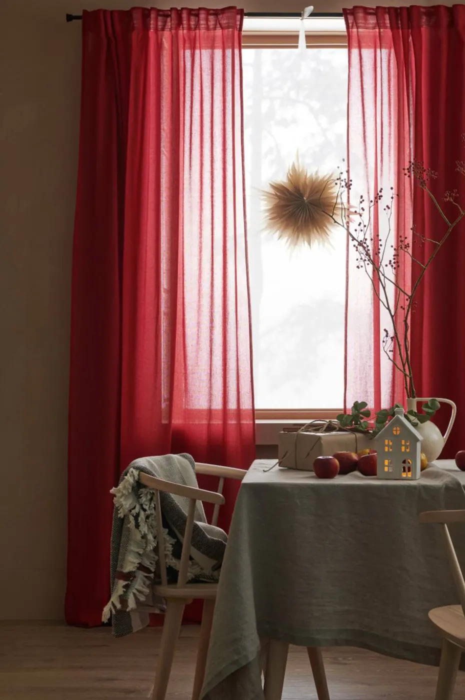 Ellos Home Gardin med multibånd Lovisa 2-pk