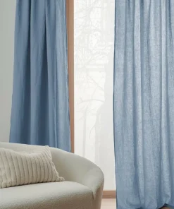 Ellos Home Gardin med multibånd Malva 2-pk i 100% lin