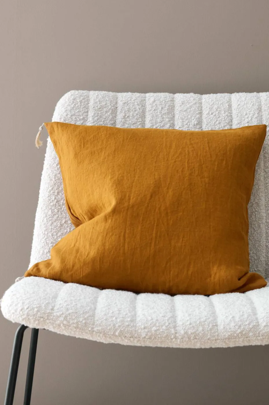 Ellos Home Putetrekk Candice Tassel i vasket lin 50x50 cm
